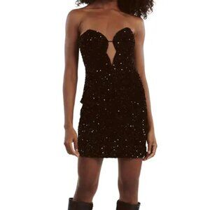 Bardot Eleni Sequin Mini Dress Black MSRP $ 241